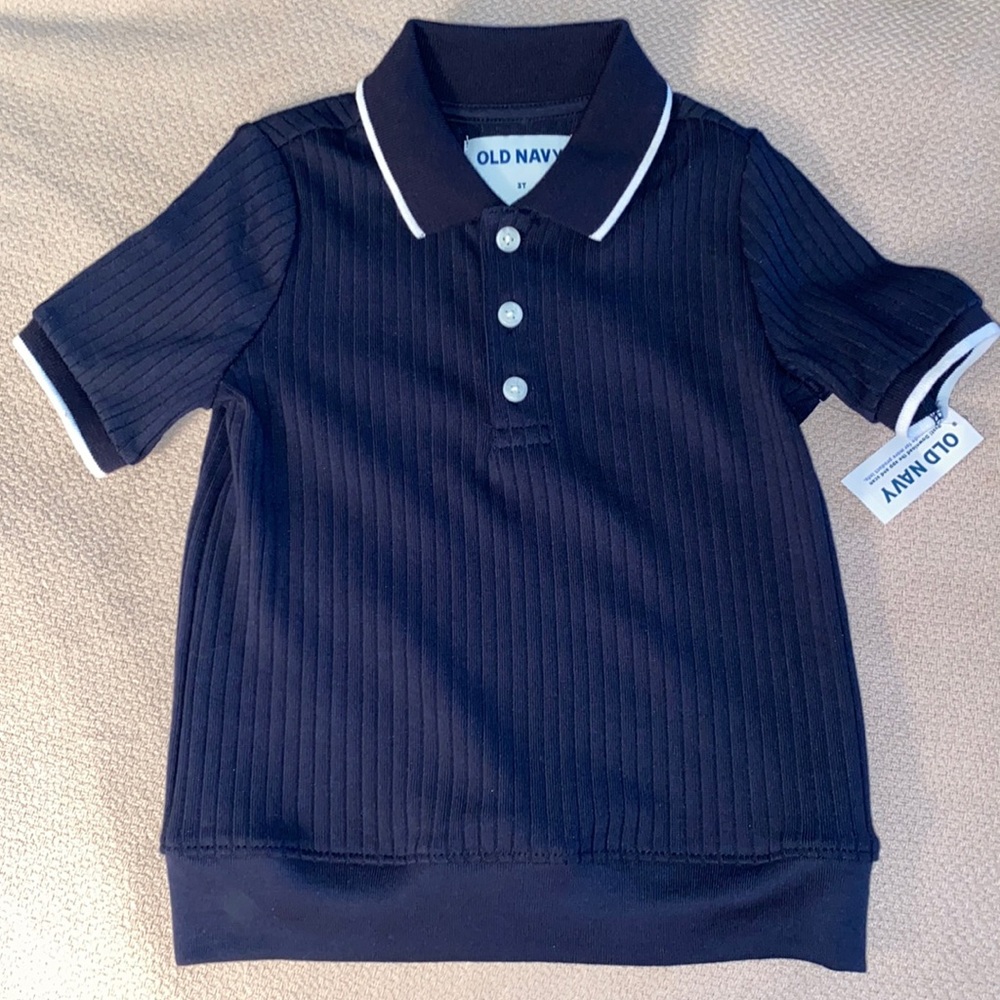 NWT - 3T Unisex Ribbed Polo Sweater